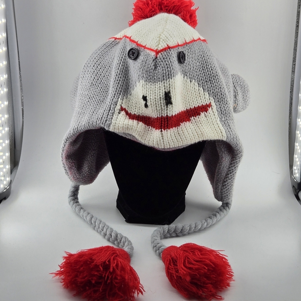 Sock Monkey Hat Fleece Lined OS